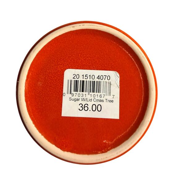 Vintage Waechtersbach Red Christmas Tree Lidded Sugar Bowl Made in W Germany - Picture 6 of 8